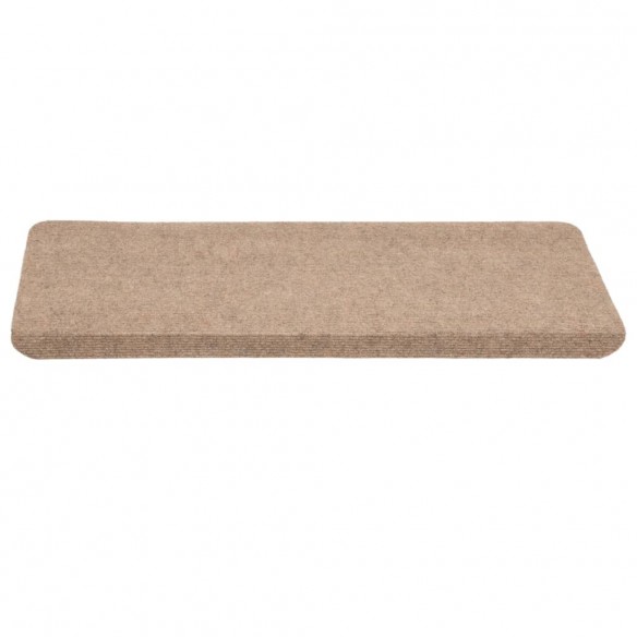 Tapis d'escalier auto-adhésifs 15 pcs 65x24,5x3,5 cm Beige