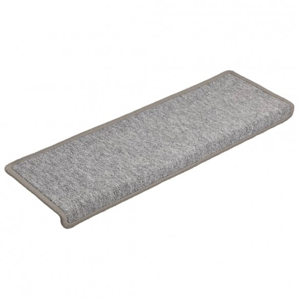 Tapis d'escalier 15 pcs 65x21x4 cm Gris clair