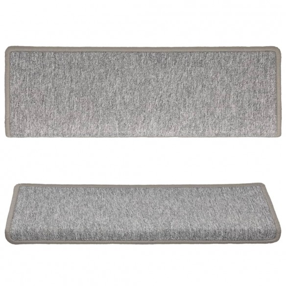 Tapis d'escalier 15 pcs 65x21x4 cm Gris clair