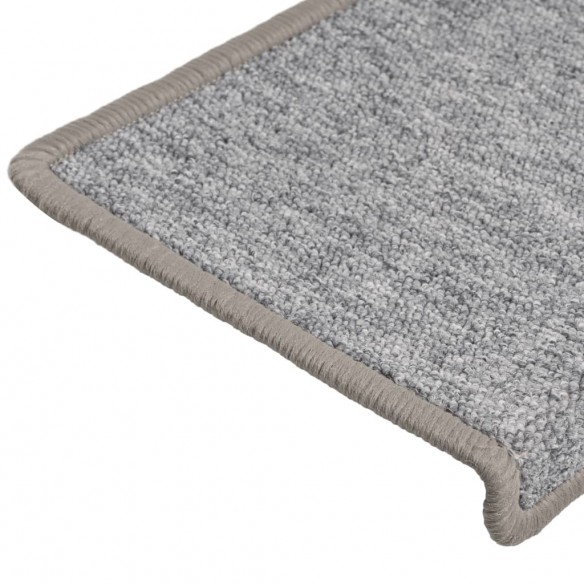 Tapis d'escalier 15 pcs 65x21x4 cm Gris clair