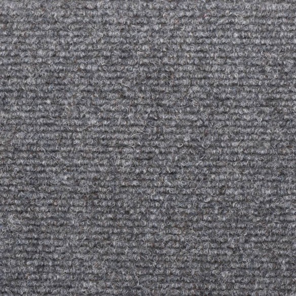 Tapis d'escalier 15 pcs Tissu aiguilleté 65x21x4 cm Gris clair