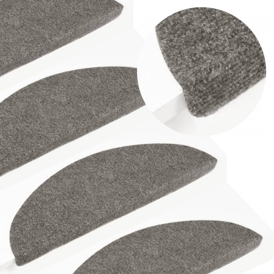 Tapis d'escalier auto-adhésifs 10 pcs gris 56x17x3 cm