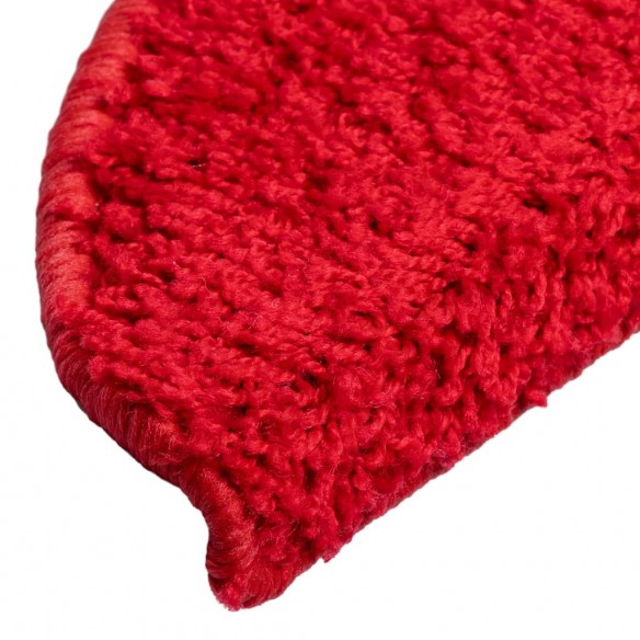 Tapis d'escalier 15 pcs rouge 56x17x3 cm