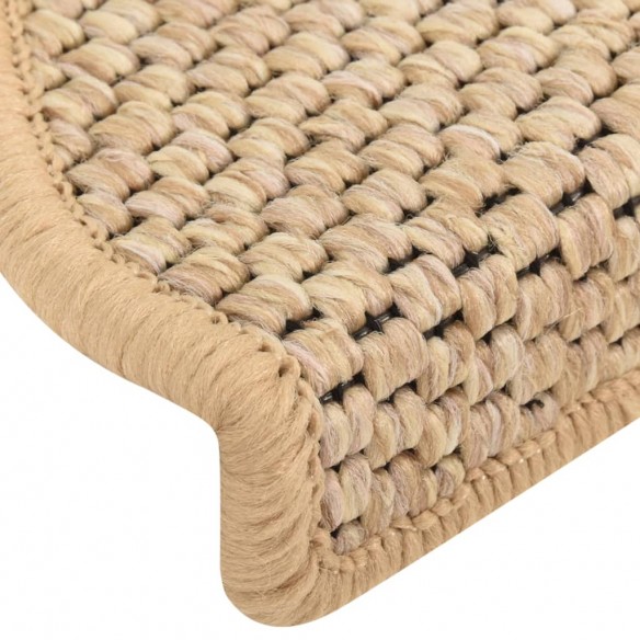 Tapis d'escalier autocollants 15 pcs 65x21x4 cm Beige clair