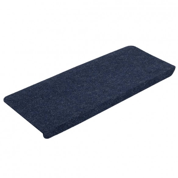 Tapis d'escalier auto-adhésifs 15 pcs 65x24,5x3,5 cm Bleu