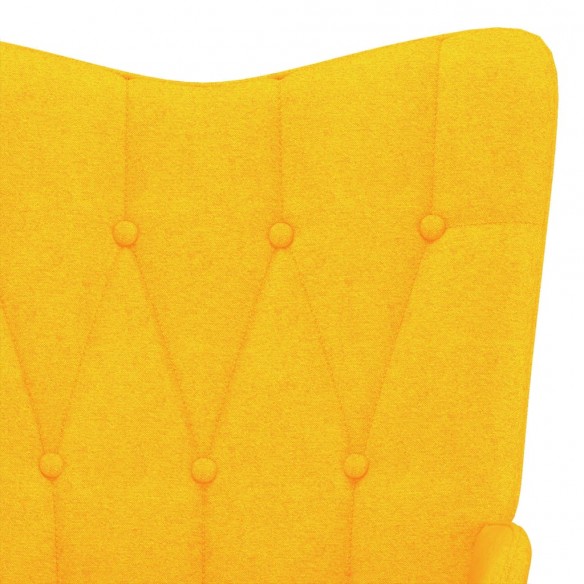 Chaise de relaxation avec tabouret Jaune moutarde Tissu