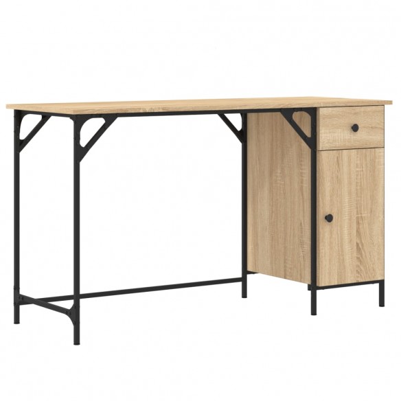 Bureau d'ordinateur chêne sonoma 131x48x75 cm bois d’ingénierie