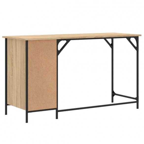 Bureau d'ordinateur chêne sonoma 131x48x75 cm bois d’ingénierie