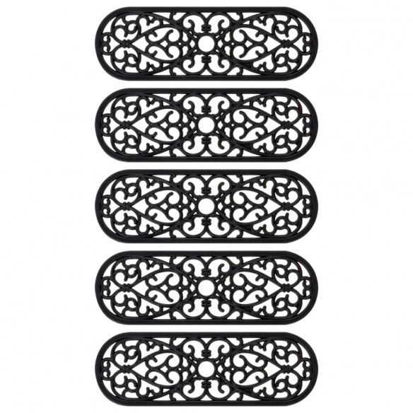 Marches d'escalier 5 pcs 25x75 cm caoutchouc