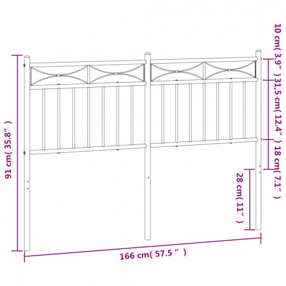 Tête de lit métal noir 160 cm