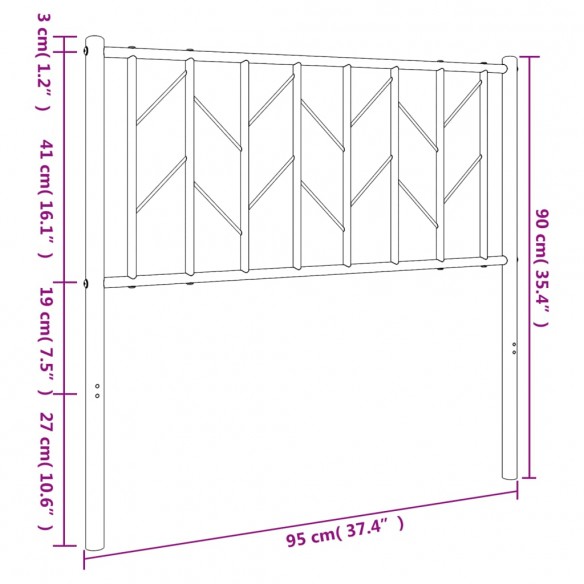 Tête de lit métal blanc 90 cm