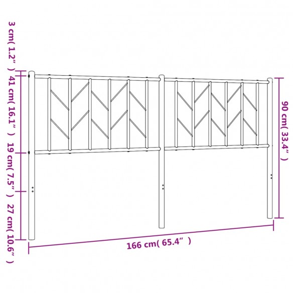 Tête de lit métal blanc 160 cm