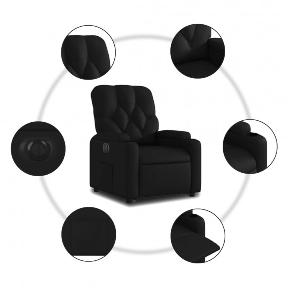 Fauteuil inclinable électrique noir similicuir