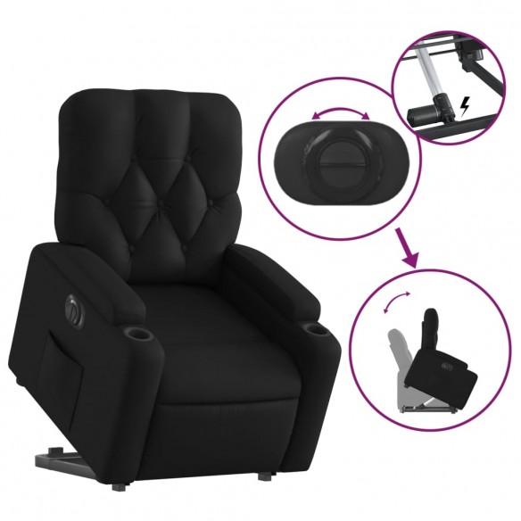 Fauteuil inclinable électrique noir similicuir