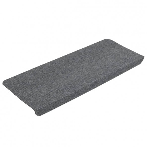 Tapis d'escalier autocollants 15 pcs 65x24,5x3,5 cm Gris