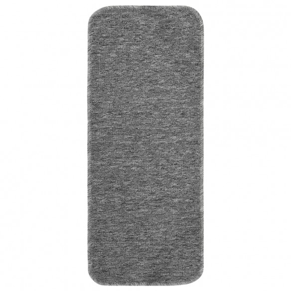 Tapis d'escalier antidérapants 15pcs 60x25cm Gris Rectangulaire