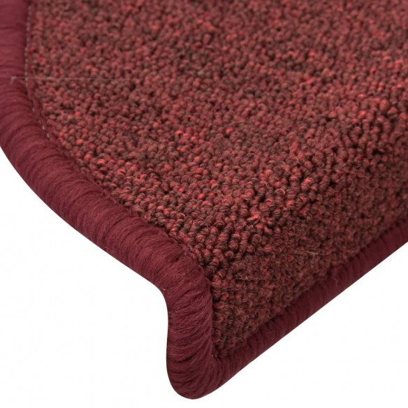 Tapis de marches d'escalier 15 pcs Rouge 56x17x3 cm