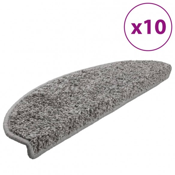 Tapis d'escalier 10 pcs 65x21x4 cm Gris