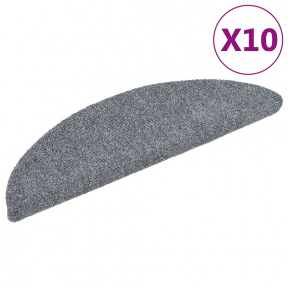 Tapis autoadhésifs de marches 10 pcs Gris clair 56x17x3 cm