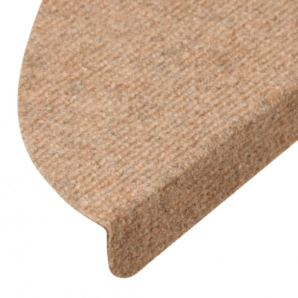 Tapis d'escalier auto-adhésifs 10 pcs beige 56x17x3 cm