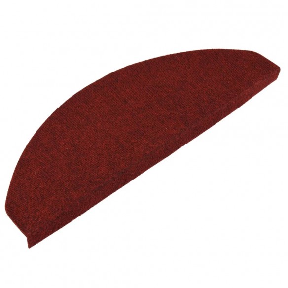 Tapis d'escalier autocollants 15 pcs 65x22,5x3,5 cm Rouge