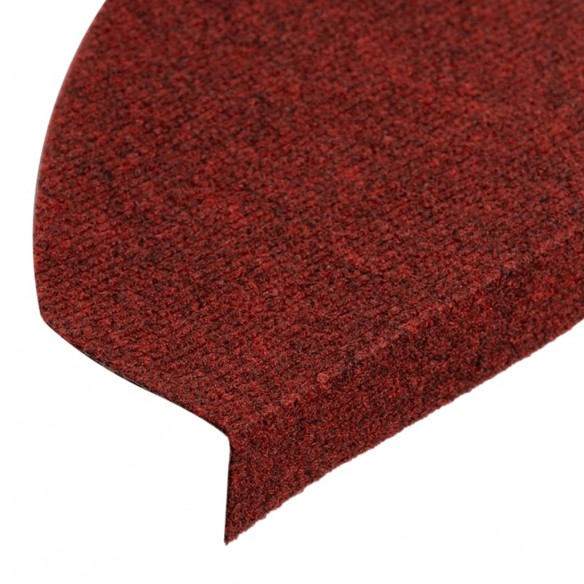 Tapis d'escalier autocollants 15 pcs 65x22,5x3,5 cm Rouge