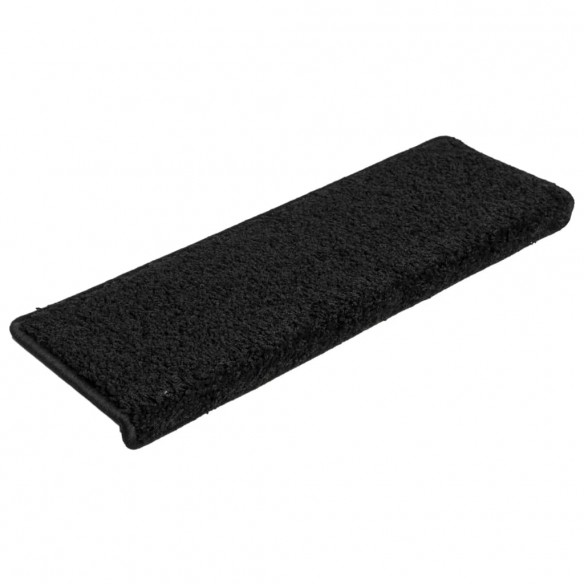 Tapis d'escalier 15 pcs 65x21x4 cm Noir