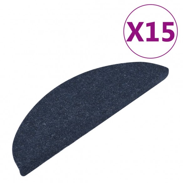 Tapis d'escalier autocollants 15 pcs 56x17x3 cm Bleu