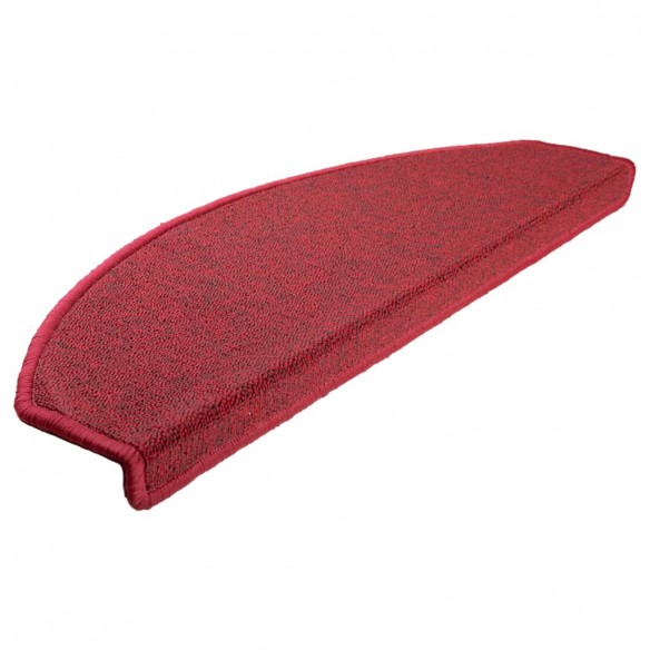 Tapis d'escalier 15 pcs Rouge bordeaux 65 x 24 x 4 cm