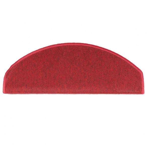 Tapis d'escalier 15 pcs Rouge bordeaux 65 x 24 x 4 cm