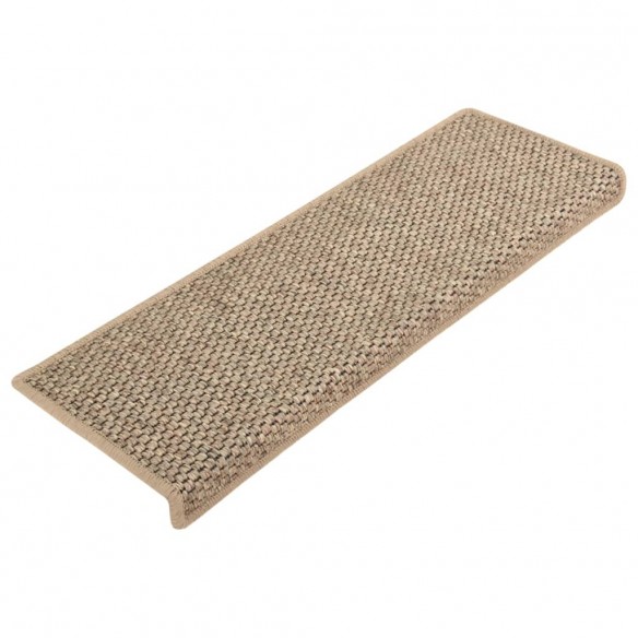 Tapis d'escalier autocollants 15 pcs 65x21x4 cm Beige foncé