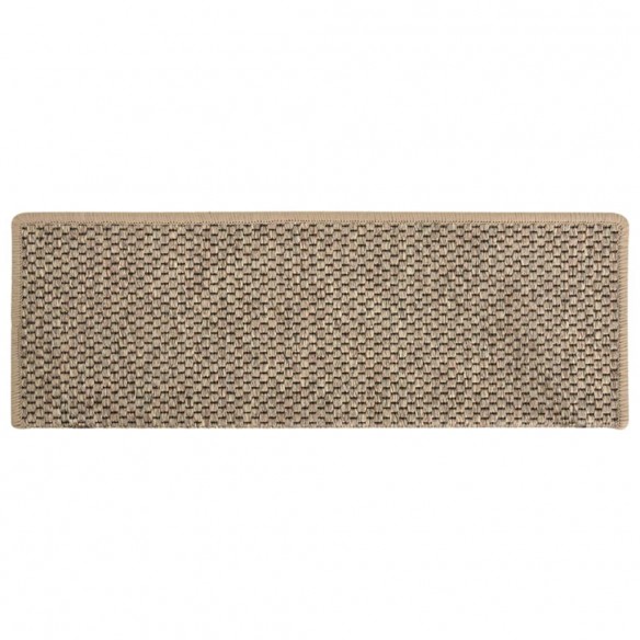 Tapis d'escalier autocollants 15 pcs 65x21x4 cm Beige foncé