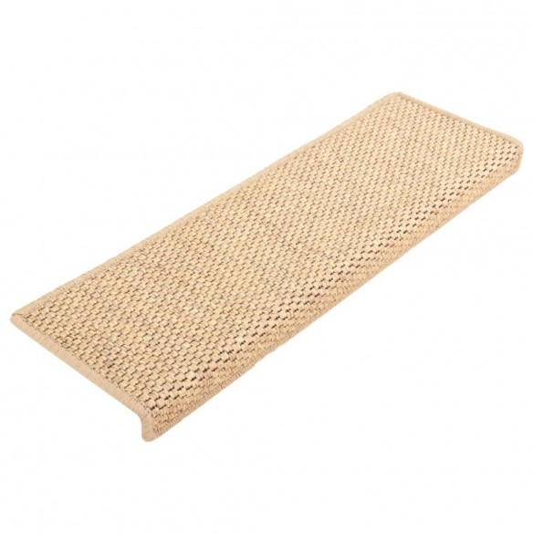 Tapis d'escalier autocollants 15 pcs 65x21x4 cm Beige clair