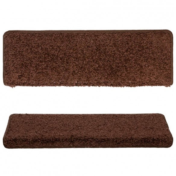 Tapis d'escalier 10 pcs 65x21x4 cm Marron