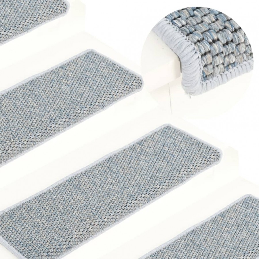 Tapis d'escalier autocollants 15 pcs 65x21x4 cm Bleu