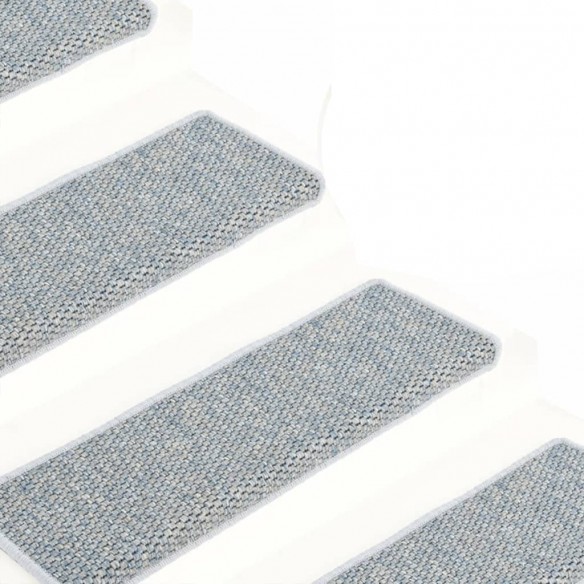 Tapis d'escalier autocollants 15 pcs 65x21x4 cm Bleu