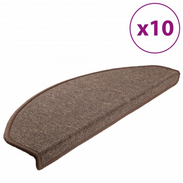 Tapis d'escalier 10 pcs 65x24x4 cm Marron café