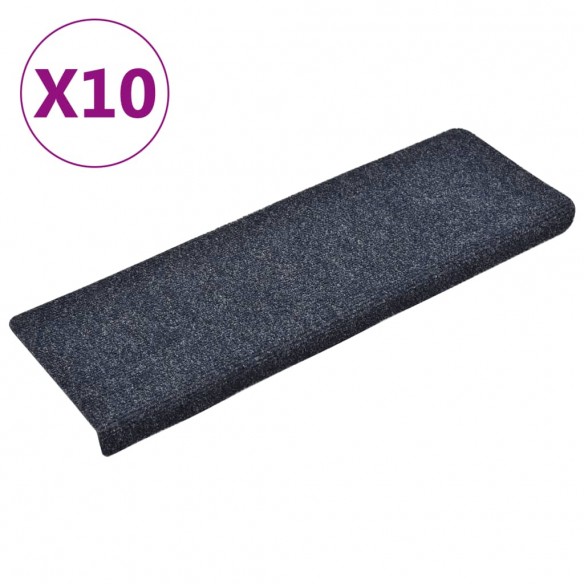 Tapis de marches d'escalier 10 pcs 65x21x4 cm Aiguilleté