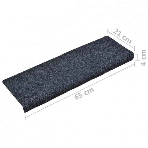 Tapis de marches d'escalier 10 pcs 65x21x4 cm Aiguilleté