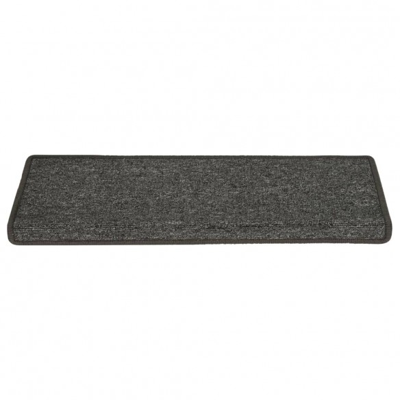 Tapis d'escalier 15 pcs 65x21x4 cm Gris et noir