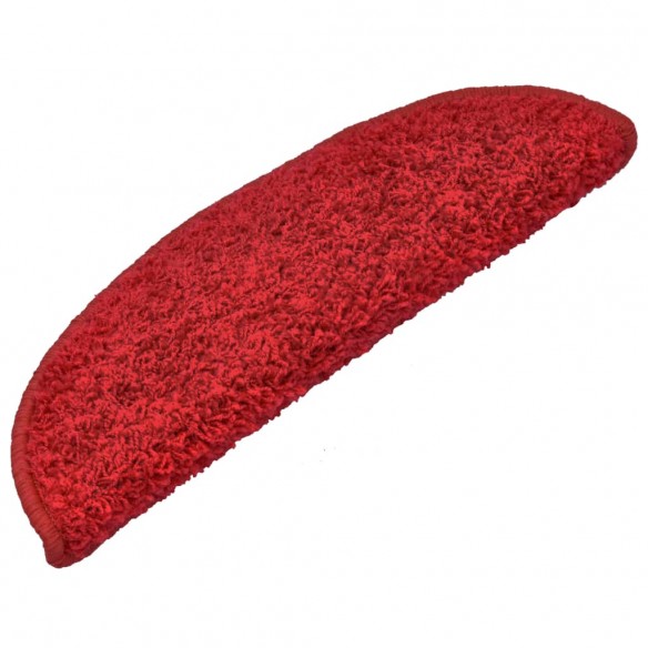 Tapis d'escalier 15 pcs rouge 65x21x4 cm