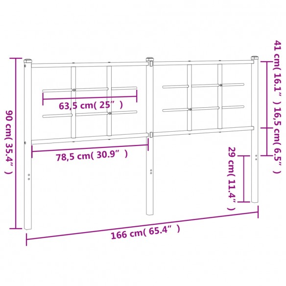 Tête de lit métal noir 160 cm