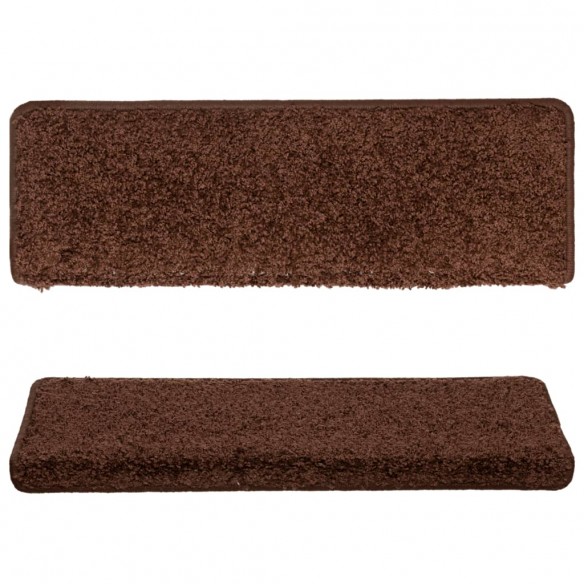 Tapis d'escalier 15 pcs 65x21x4 cm Marron