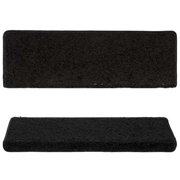 Tapis d'escalier 10 pcs 65x21x4 cm Noir