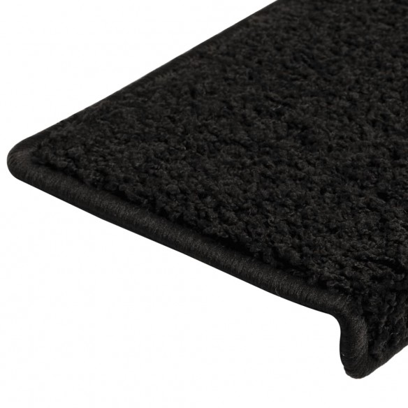 Tapis d'escalier 10 pcs 65x21x4 cm Noir