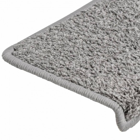 Tapis d'escalier 15 pcs 65x21x4 cm Gris