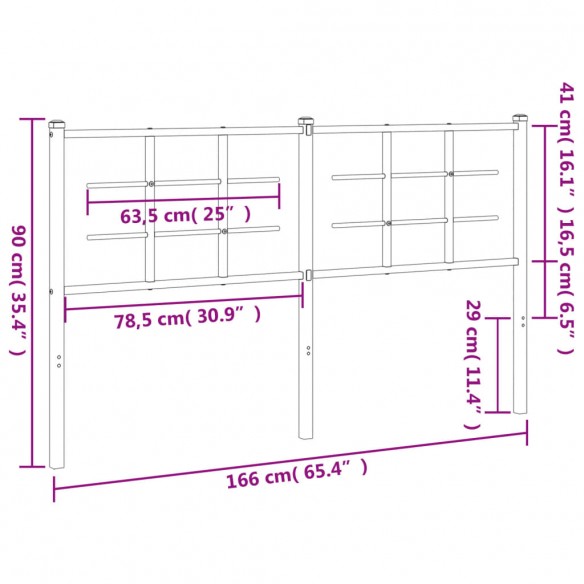 Tête de lit métal blanc 160 cm