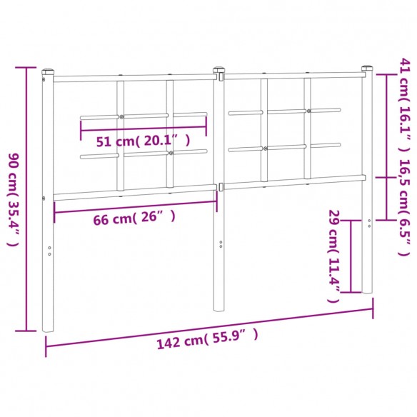 Tête de lit métal blanc 135 cm