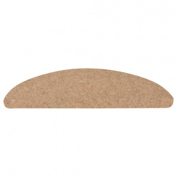 Tapis d'escalier auto-adhésifs 10 pcs beige 65x22,5x3,5 cm