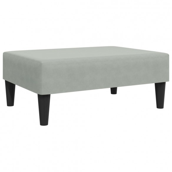 Repose-pied gris clair 77x55x31 cm velours